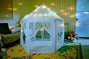 Laylala Kids Play Tent Children Large Playhouse Indoor/Outdoor Play Fairy Princess Castle Tent, Portable Fun Perfect Hexagon Large Playhouse Toys for Girls/Children/Toddlers Gift Room, Blue