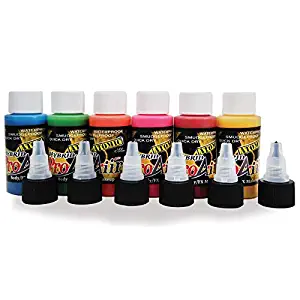 Face Painting Makeup - ProAiir Waterproof Makeup - Set of 6 Atomic UV Colors - 1 oz (30ml)