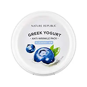 Overnight Moisturizing Sleep Mask Sheet - Nature Republic Greek Yogurt Pack Blueberry 130 ml / 4.39 fl. oz.