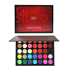 Beauty Glazed 35 Colors Eyeshadow Palette Matte and Shimmer,Waterproof Long Lasting Eye Shadow Powder,Ocean Nature Warm Smoky Colour Neutral Tone Cosmetics Pallet Pigment Eye Shadow Cosmetic