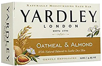 Yardley London Oatmeal and Almond Naturally Moisturizing Bath Bar, 4.25 oz. (Pack of 12)