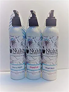 Set of 3 Nuluv Goat Milk Products 6oz. Lotion Pumps. Made in USA. Healthy Skin Protects Against Germs