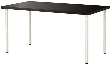 Ikea Linnmon Desk with Adils Legs Multi Purpose Table (Black Brown, White Legs)