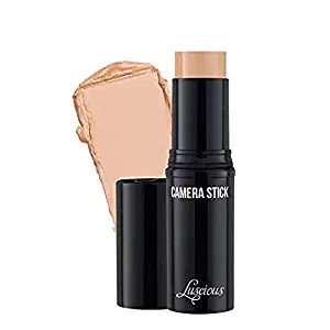 Camera Stick Foundation by Luscious Cosmetics - Full Coverage Cream Foundation - Easy To Blend and Hydrating Formula - Vegan and Cruelty-Free Makeup (Shade - 3 Deep Beige) - 0.49 Ounces