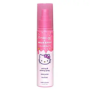 The Crème Shop x Hello Kitty - Korean Skin Care Celebrate Priming & Setting Facial Spray (Rose Water & Diamond) - Hydration, For Makeup, Natural (Jasmine, Lavender, Rosemary, Sage, Peppermint) Essence