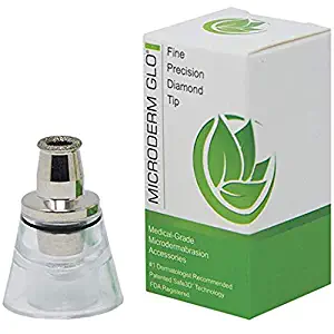 Microderm GLO MINI Premium Diamond Microdermabrasion Tips by Microderm GLO - Medical Grade Stainless Steel Accessories, Patented Safe3D Technology, Safe for All Skin Types. (Fine/Precision)
