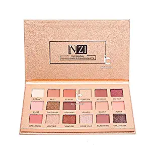 ICYCHEER Pro 18 Color Eyeshadow Palette Matte Shimmer Rose Peach Warm Tones Bronze Smokey Makeup Beauty Cosmetics Eye Shadow Palette (Gold)