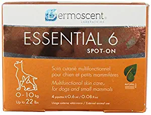 Dermoscent Essential 6 Spot-On Skin Care for Small Dogs Up To 22 lbs, 4 Tubes (0 - 10kg)