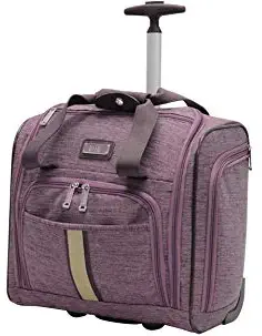 Nicole Miller Underseat Luggage Collection - Small Lightweight 15 Inch Under Seat Bag - Briefcase for Women - Carry On Suitcase with 2- Rolling Spinner Wheels