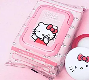 The Crème Shop Korean Cute Gentle and Fresh Advanced Scented Make Up Removal The Crème Shop x Sanrio 20 Pre Wet Towelettes (Hello Kitty)