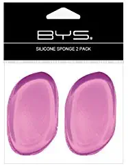 BYS Silicone Blending Face Makeup Sponge, Hygiene Silicon Beauty Blender for Creams, Liquids, 2 Pack - Oval, Transparent Fuchsia