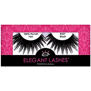 Elegant Lashes #301 The ORIGINAL Drag Queen Lash | Thick Long Black Human Hair False Eyelashes for Drag Halloween Dance Rave Costume
