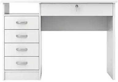 Tvilum Walden Desk with 5 Drawers, White