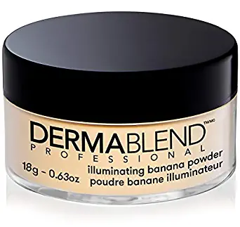 Dermablend Illuminating Banana Powder, Loose Setting Powder Makeup for Brightening and a Long-Lasting Luminous Finish, up to 16hr Wear, 0.63 oz.