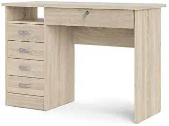 Tvilum Walden Desk with 5 Drawers, Oak Structure