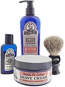 Colonel Conk Model 4011 Santa Fe Cedar 4pc Shave Kit with Brush