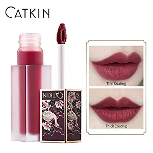 CATKIN Liquid Lipstick,Matte Lip Gloss Velvety Silky Smooth Natural Waterproof Long Lasting Non-Stick Cup Moisturizer Makeup-C06