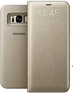 Genuine Samsung LED View Cover Flip Wallet Case for Samsung Galaxy S8 - Gold (EF-NG950PFEGWW)