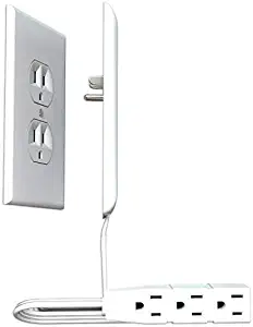Sleek Socket Ultra-Thin Electrical Outlet Cover | Hides Ugly & Unsafe Plugs & Cords | 3 ft. Oversized Outlet Cover with 3 Outlet Power Strip | UL/CSA Safety Certified