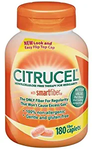 Citrucel Methylcellulose Fiber Therapy for Regularity, Fiber Caplets, 180-Count Bottle