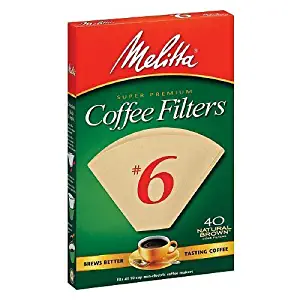 Melitta Natural Brown, Cone Filters #6 40 ea (Pack of 3) by Melitta