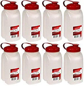 Rubbermaid MixerMate Bottle, 1 Quart, Chili Red 1776348, 8 Count Set