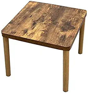 DECOMIL - Premium Vintage Side Table Collection- Walnut Industrial End Solid Wood Side Table, Square Sofa Table, Stable and Sturdy Construction, Easy Assembly, Wood Look Accent
