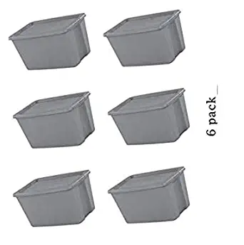 DOOR TROOPERS Storage Tote Box with Lid & Handles Plastic Bin Containers Case of 6, 30 Gallon Capacity, for Closet Desk Shelves Clothes Books, Air Tight, Steel/Gray