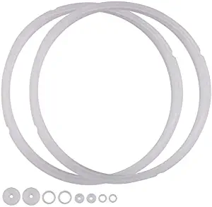 Power Pressure Cooker Sealing Ring Clear Color Multi-Cooker Rubber Gaskets for Many 5 Liter 6 Liter 5 Quart and 6 Quart Models, Set of 2