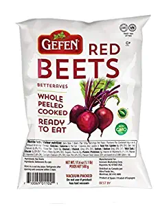 Gefen "Red Beets" Whole, Peeled, Cooked, Ready to Eat, Vacuum Packed (3 x 17.6oz Bags)