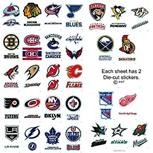 Set of 30 - 60 NHL Sports Stickers - 2 Stickers per Card.