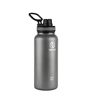 Takeya Originals Vacuum-Insulated Stainless-Steel Water Bottle, 32oz, Graphite