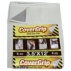 CoverGrip 351208 8oz Cloth 3.5' x12' 3.5x12 Safety Drop Clot, x 12', Off White