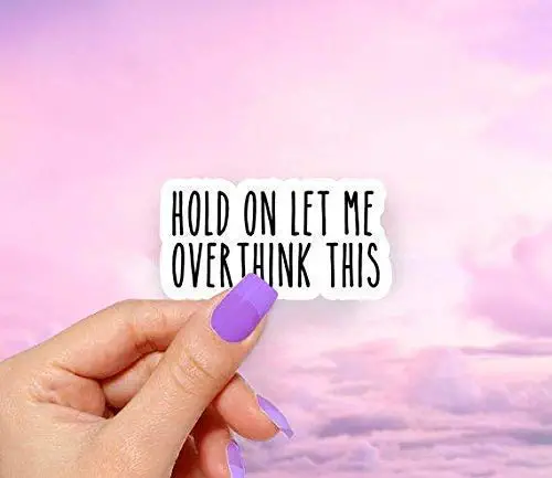 Hold On Let Me Overthink This Sticker - for Laptops, Water Bottles and Windows