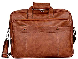 Medlar 15.6 Inch Laptop Formal Office Messenger Briefcase Bag With Padded Laptop Compartment For Men & Women (Tan Brown)